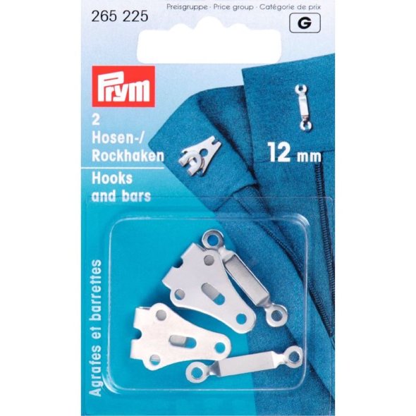 Prym Hosenhaken und Stege (12 mm/ silberfarbig/ 2 St.)