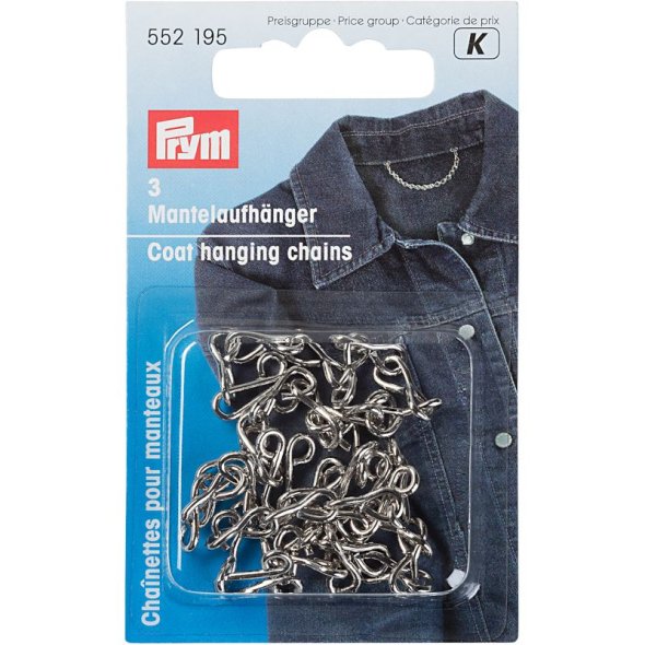 Prym Mantelaufhänger Kette (silberfarbig/ 3 St.)