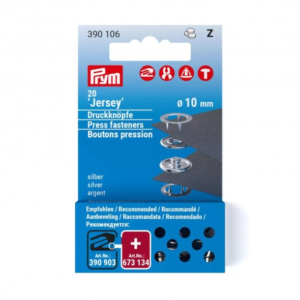 Prym Jersey Ring-Druckknöpfe Nachfüllset (10 mm/ silberfarbig/ 20 St.)