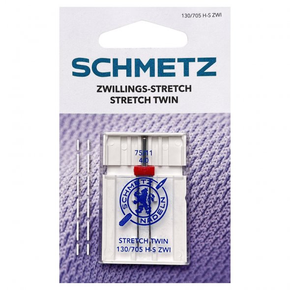 Schmetz Zwillingsnadel Stretch Stärke 75/ 4,0/ System 130/705 H-S/ 1 Nadel