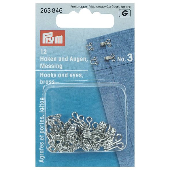 Prym Haken und Augen No. 3 (silberfarbig/ 12 St.)