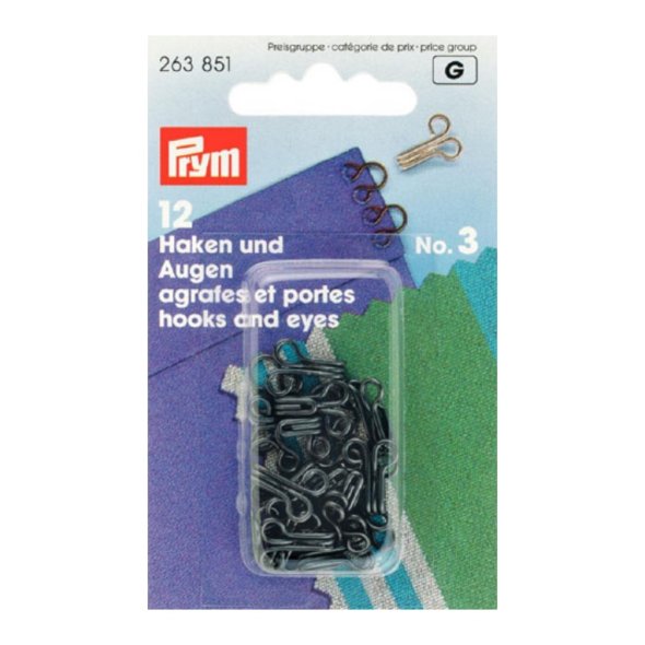 Prym Haken und Augen No. 3 (schwarz/ 12 St.)