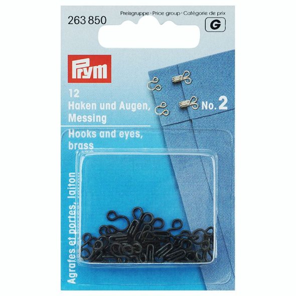 Prym Haken und Augen No. 2 (schwarz/ 12 St.)