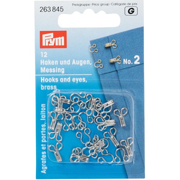 Prym Haken und Augen No. 2 (silberfarbig/ 12 St.)