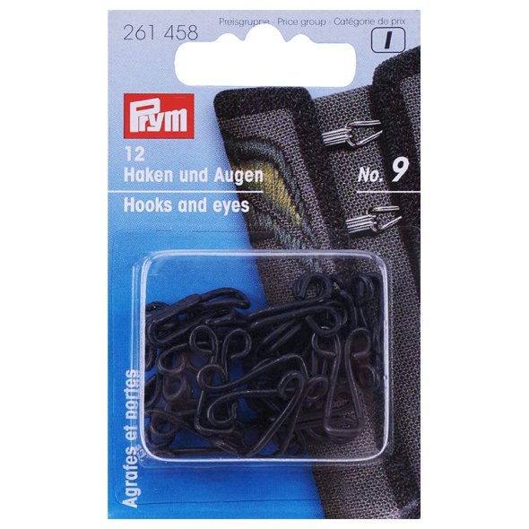 Prym Haken und Augen No. 9 (schwarz/ 12 St.)