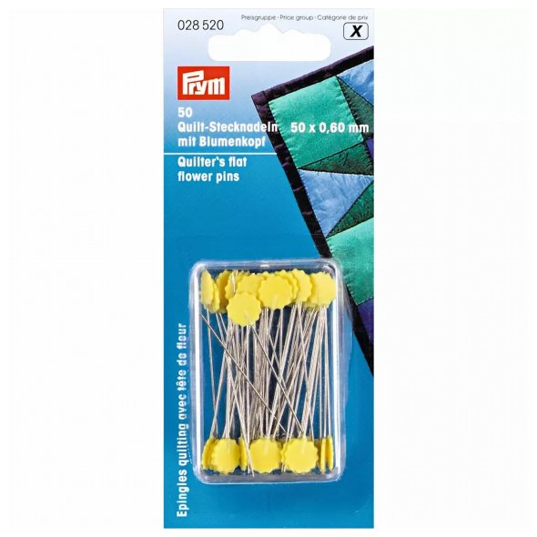 Prym Quilt-Spezialnadeln-Blumenkopf (gelb/ 50 St.)