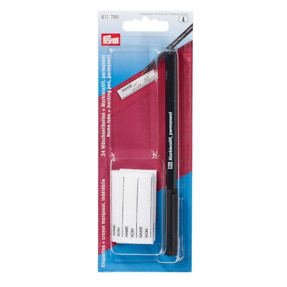 Prym Wäscheetiketten mit Markierstift (permanent/ 24 St.)