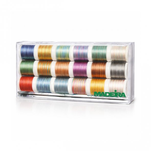 Madeira Polyneon Multi No.40 Stickbox (18 Farben/ 200 m)