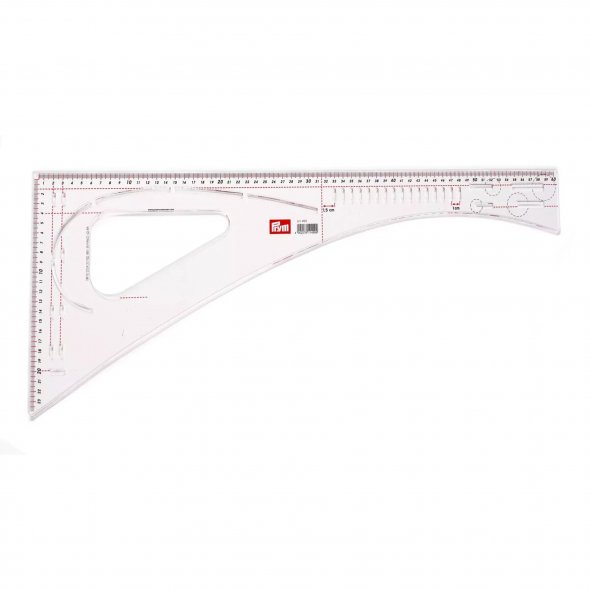 Prym Schneiderlineal Schneiderwinkel (60 x 24 cm/ Kunststoff/ transparent)