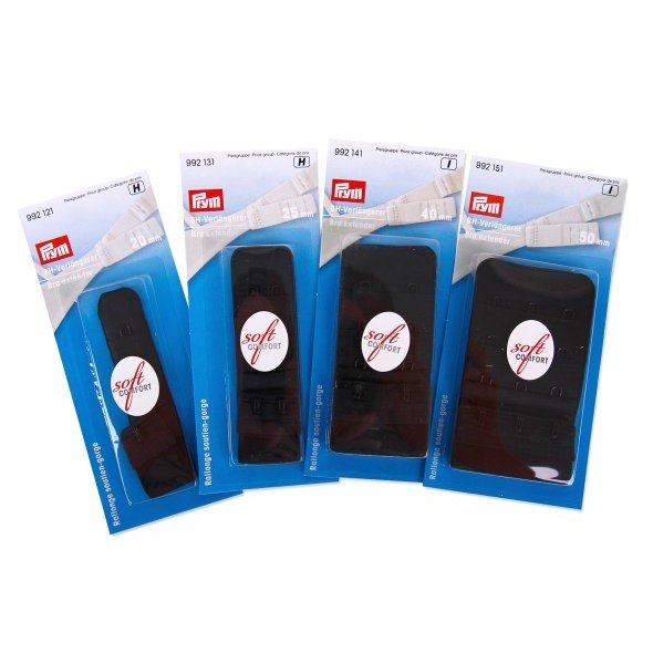 Prym BH Verlängerer-Set (20/ 25/ 40/ 50 mm/ schwarz)