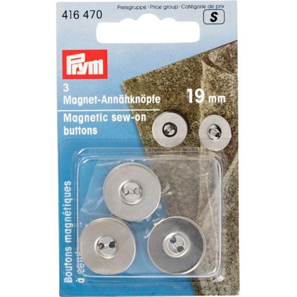 Prym Magnet-Annähknöpfe (19 mm/ silberfarbig/ 3 St.)