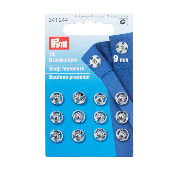 Prym Annäh-Druckknöpfe (9 mm/ silberfarbig/ 12 St.)