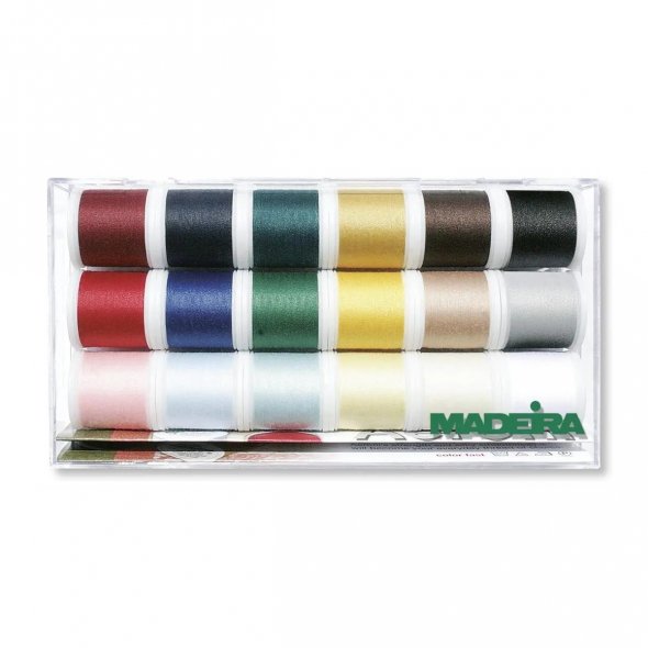Madeira Aerofil No.120 Allesnäher Nähgarnbox (18 Farben/ 200 m)