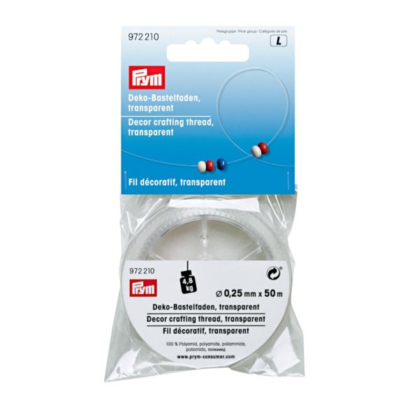 Prym Deko-Bastelfaden (0,25 mm/ 50 m/ transparent)