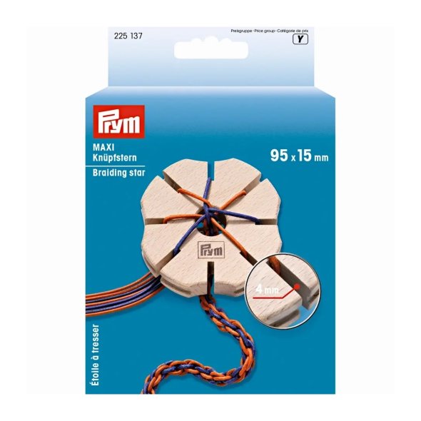 Prym Knüpfstern MAXI (Holz/ 95 x 15 mm/ Knüpfspalt 4 mm)
