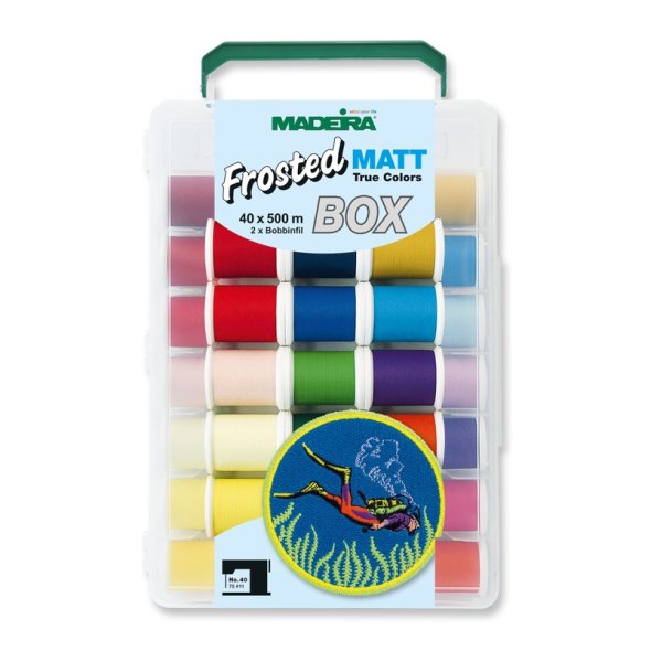 Madeira Frosted MATT No.40 Stickbox (40 Farben/ 500 m)