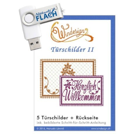 Windesign Stickmuster USB Türschilder II