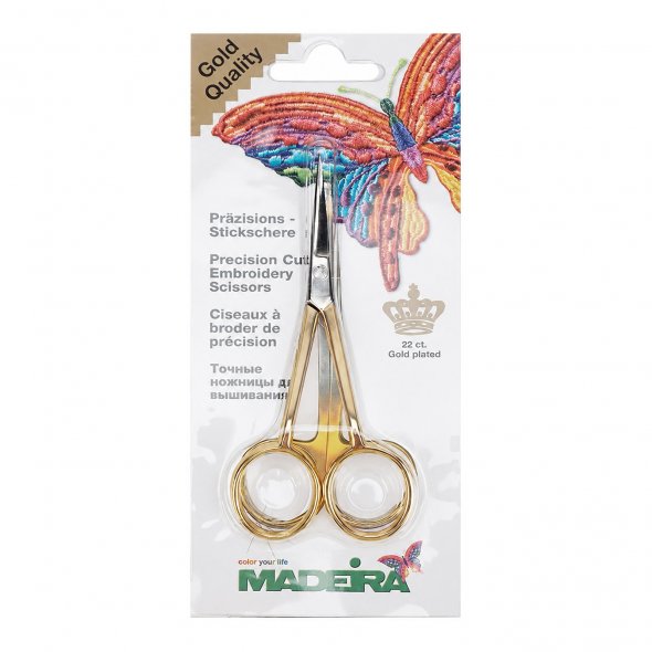 Madeira Spezial-Stickschere (vergoldet, 2-fach gebogen, 10 cm)
