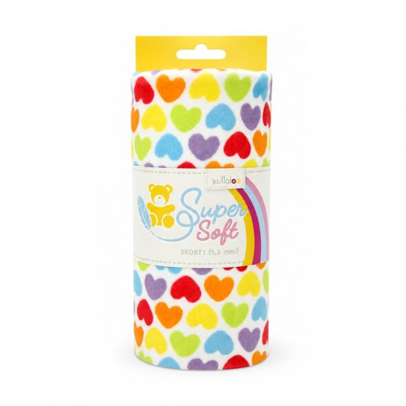 Kullaloo Plüsch Super Soft SHORTY Rainbow Love Hearts (0,75 m x 1 m)