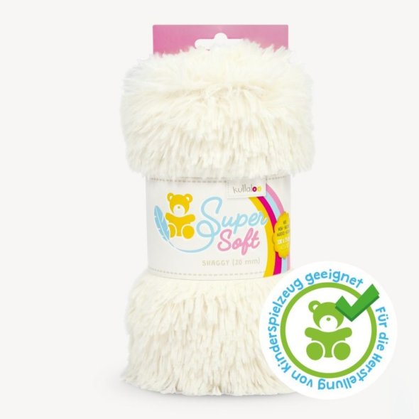 Kullaloo Zottelplüsch Super Soft SHAGGY (Florlänge 20 mm) 62387 - wollweiß