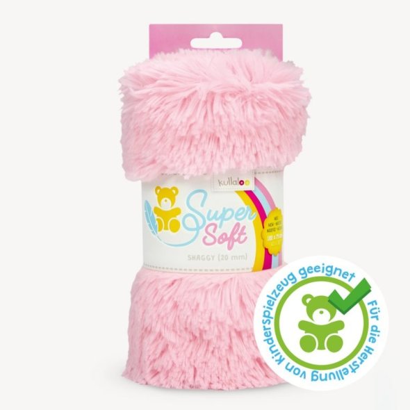 Kullaloo Zottelplüsch Super Soft SHAGGY (Florlänge 20 mm) 62388 - hellrosa