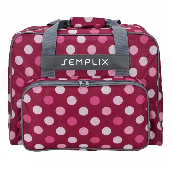 Semplix Nähmaschinentasche Polka Dots (beere/rosa)