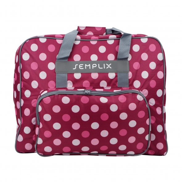 Semplix Nähmaschinentasche XL Polka Dots (beere/rosa)