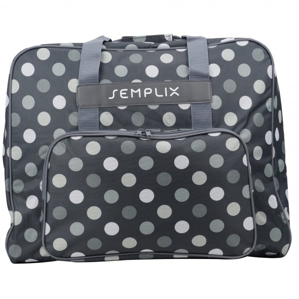 Semplix Nähmaschinentasche XL Polka Dots (anthrazit/grau)