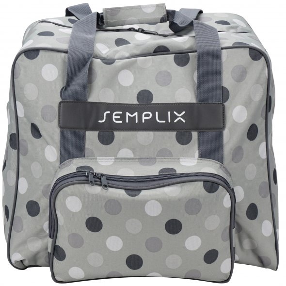 Semplix Overlocktasche-Coverlocktasche Polka Dots (stein/grau)