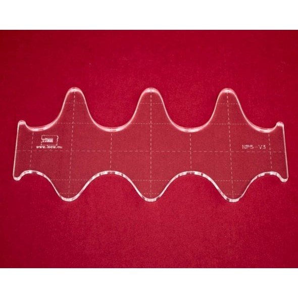 Quilt-Lineal 3 Wellen (Plexiglas 5 mm/Größe 11,5 x 20 cm)