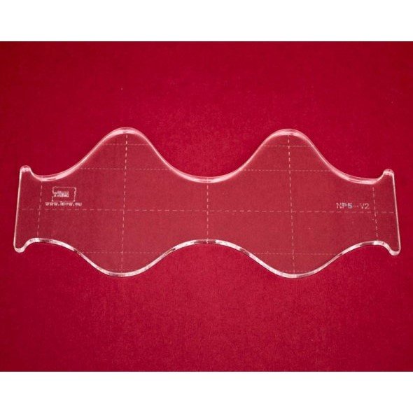 Quilt-Lineal 2 Wellen (Plexiglas 5 mm/Größe 10,5 x 20 cm)