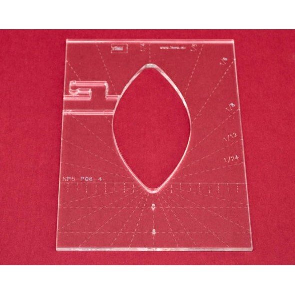 Quilt-Lineal Blatt groß (Plexiglas 5 mm/Blatt 4 x 2,15 inch/ca. 10,1 x 5,5 cm)