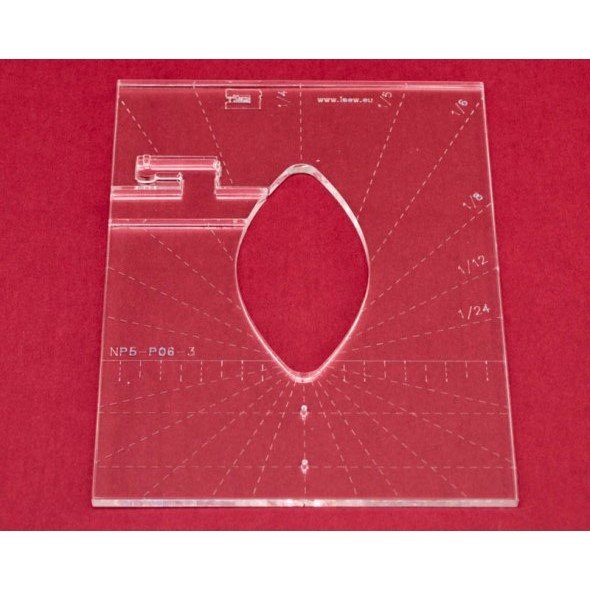 Quilt-Lineal Blatt klein (Plexiglas 5 mm/Blatt 3 x 1,25 inch/ca. 7,6 x 3,2 cm)
