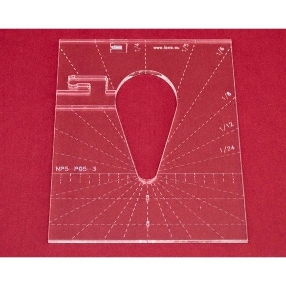 Quilt-Lineal "Tropfen klein" (Plexiglas 5 mm/Tropfen 3 x 2,5 inch/ca. 7,6 x 3,2 cm)