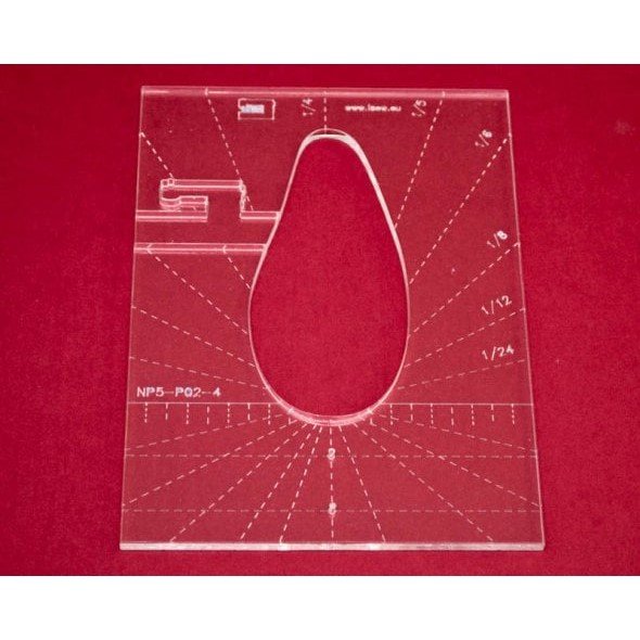 Quilt-Lineal "Feder groß" (Plexiglas 5 mm/Feder 4 x 1,5 inch/ca. 10,1 x 3,8 cm)