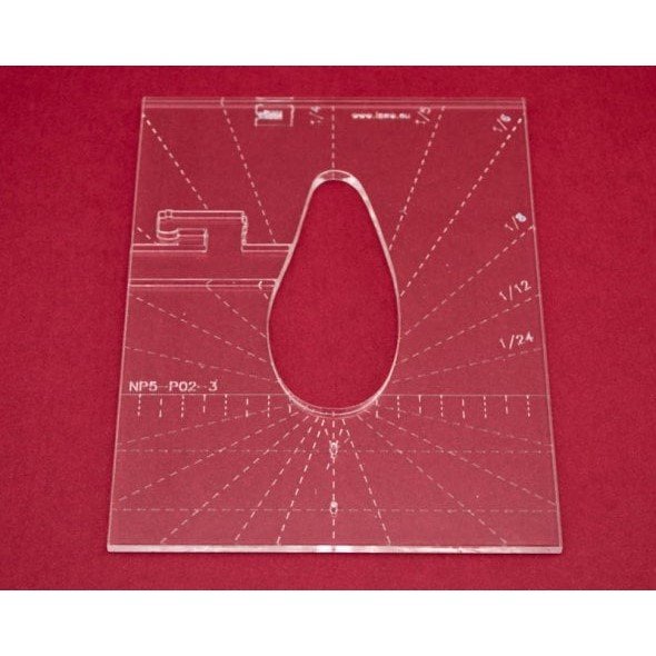 Quilt-Lineal "Feder klein" (Plexiglas 5 mm/Feder 3 x 1 inch/ca. 7,6 x 2,5 cm)
