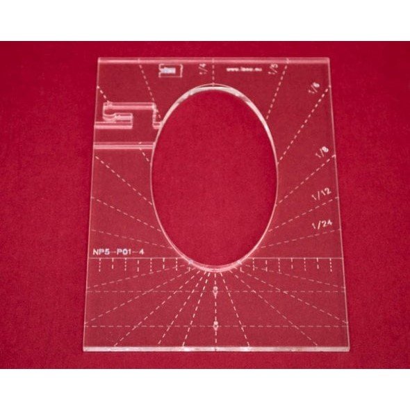 Quilt-Lineal "Ellipse groß" (Plexiglas 5 mm/Ellipse 4 x 2 inch/ca. 10,1 x 5,1 cm)