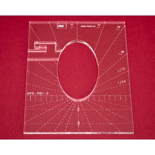 Quilt-Lineal "Ellipse klein" (Plexiglas 5 mm/Ellipse 3 x 1,5 inch/ca. 7,6 x 3,8 cm)