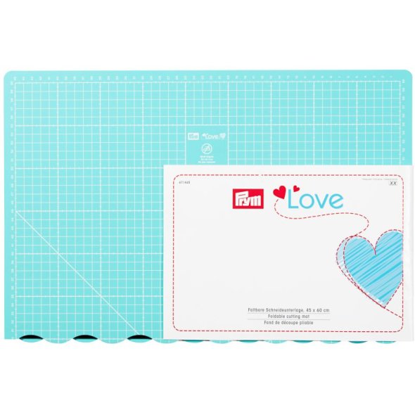 Prym Love Faltbare Schneideunterlage (45 x 60 cm/ cm Skalierung/ türkis)