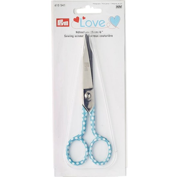 Prym Love Nähschere (15 cm/ 6"/ türkis/ weiße Punkte)