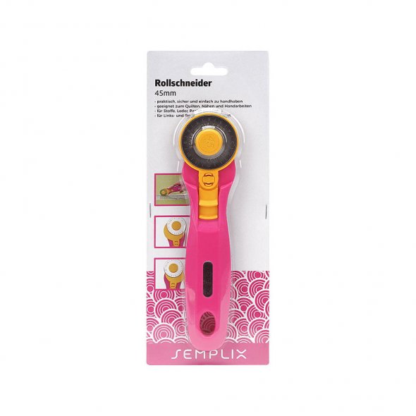 Semplix Rollschneider Maxi (für Links + Rechtshänder/ 45 mm/ pink)