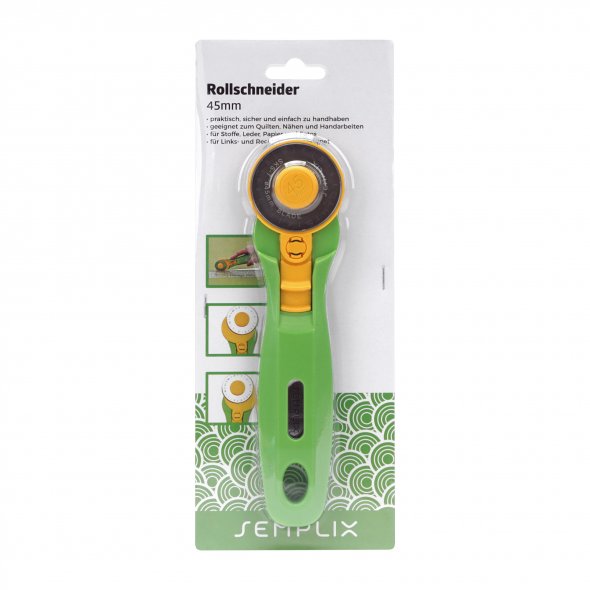 Semplix Rollschneider Maxi (für Links + Rechtshänder/ 45 mm/ grün)