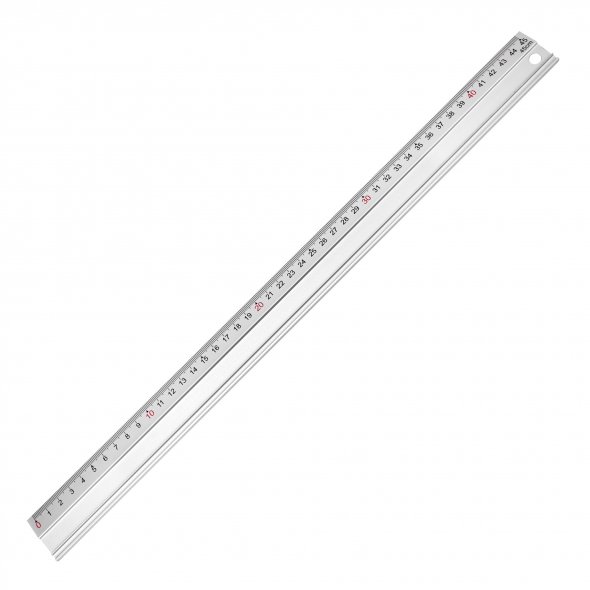Semplix Aluminium Lineal (Skalierung 45 cm/ Länge 46 cm)