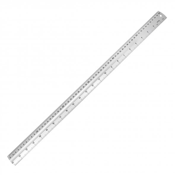 Semplix Aluminium Lineal (Skalierung 60 cm + 24 Inch/ Länge 61 cm)