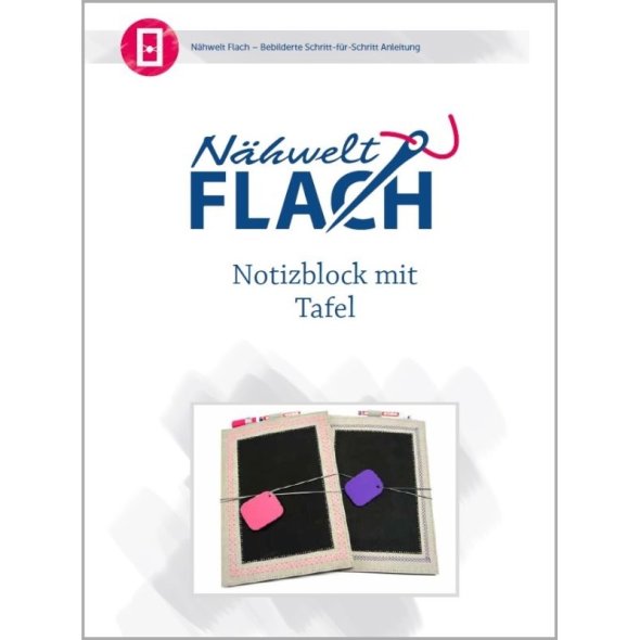 "Notizblock mit Tafel" Nähwelt Flach Download Anleitung