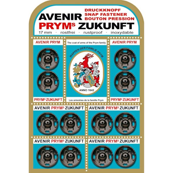 Prym Annäh-Druckknöpfe (17 mm/ schwarz/ 12 St.)
