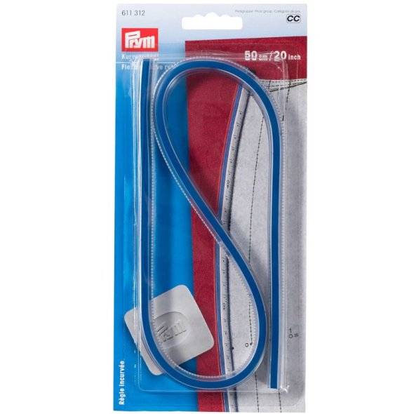 Prym Kurvenlineal flexibel (50 cm/ 20"/ Metallkern/ cm + inch Skala)