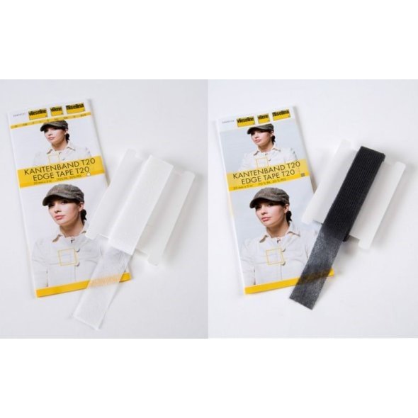 Vlieseline - Kantenband T20 (20 mm x 5 m/ weiß /grafit)