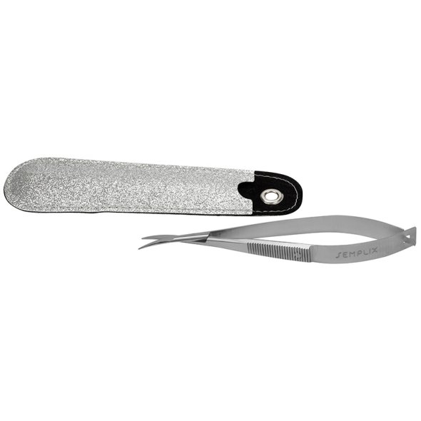 Semplix Pinzettenschere mit Etui (gebogen / 12 cm)