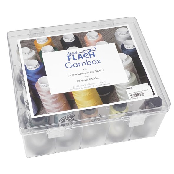 Nähwelt Flach Bauschgarn QA-Thread Acryl-Garnbox (gefüllt mit 10 Konen/ 1500 m)